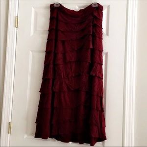 Burgundy Ruffle Skirt